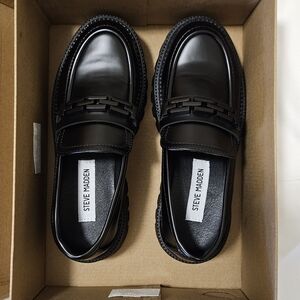 Steve Madden Beckman Platform Lug Loafer Matte Black Size 6